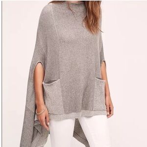 Moth by Anthropologie Madison Park Poncho Sweater Gray Womens Sz XS/S Langenlook